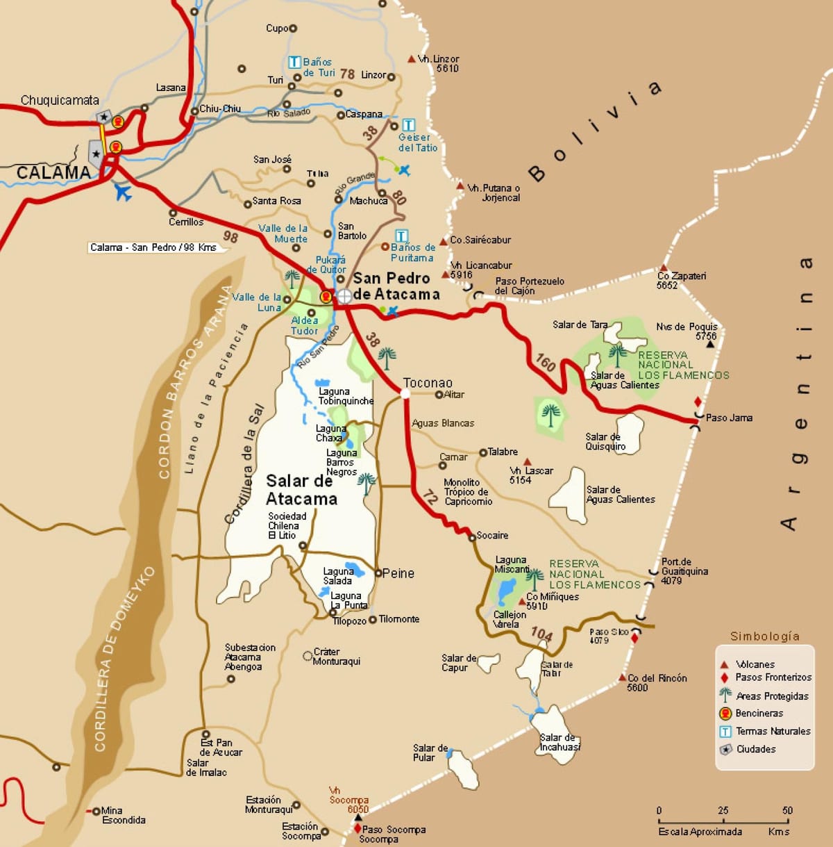 نقشہ کے atacama چلی