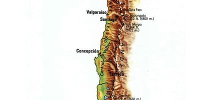 کا نقشہ چلی topographic